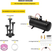 4 Trompete Train Air Horn Kit Mit 150 PSI 3 Liter 12V Luft Kompressor 150dB+-2