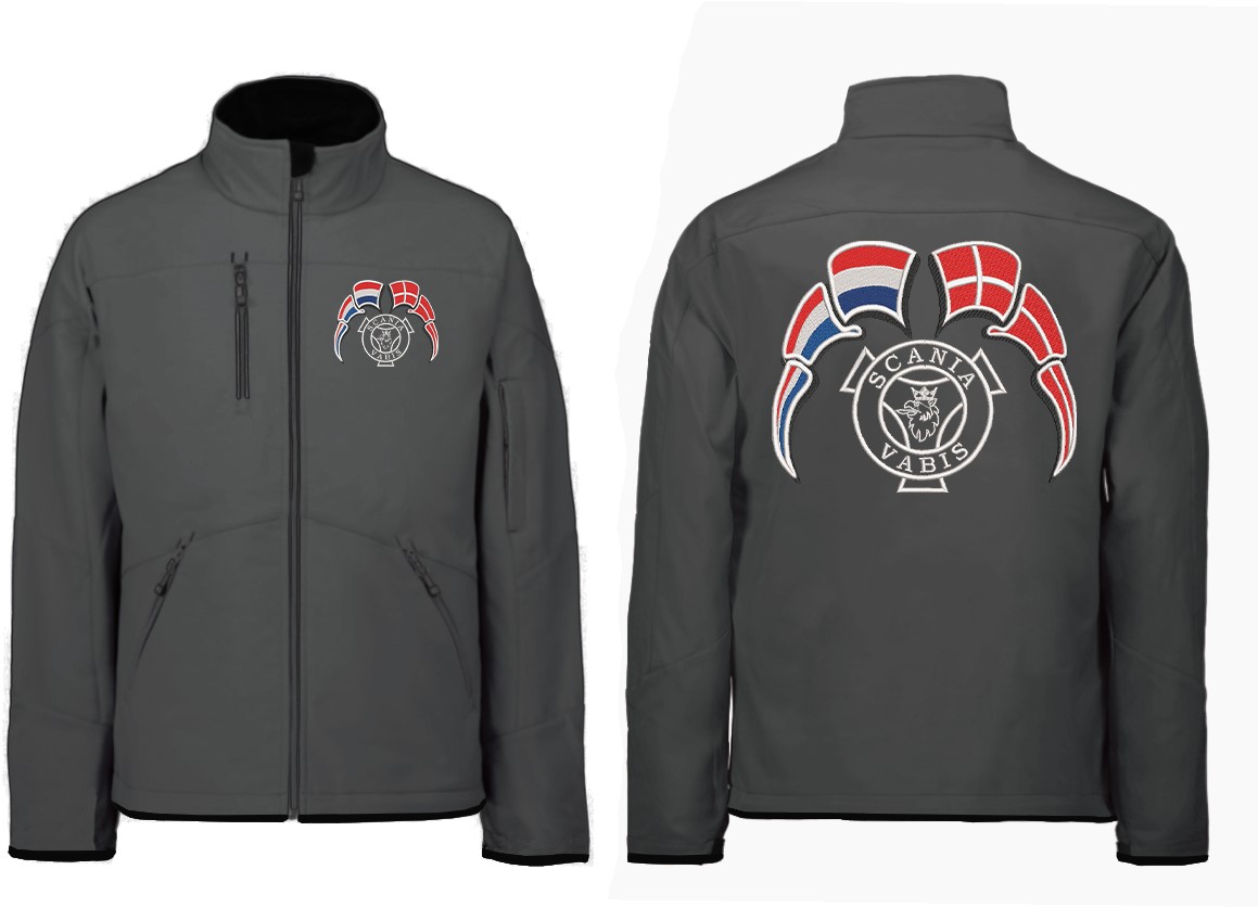Softshell Jacket Scania Vabis With Flags Netherlands Denmark Gray 