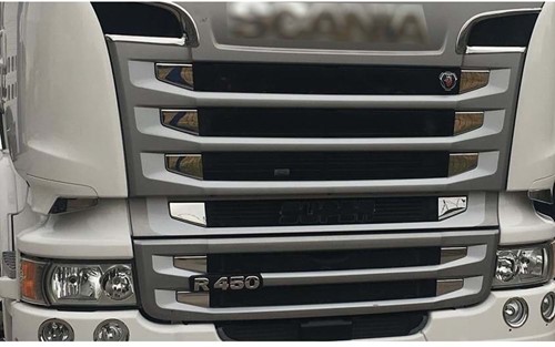 Stainless steel 3D Grill corners Scania