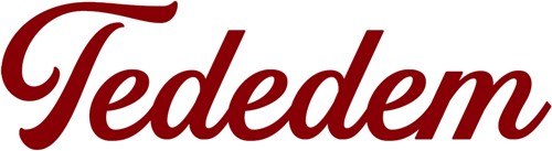 Sticker "Tededem" - 45 cm - Bordeauxrood - Ja, binnenzijde plakken