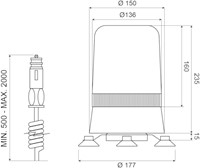 Rundumleuchte Magnethalterung 595M - Rot-2
