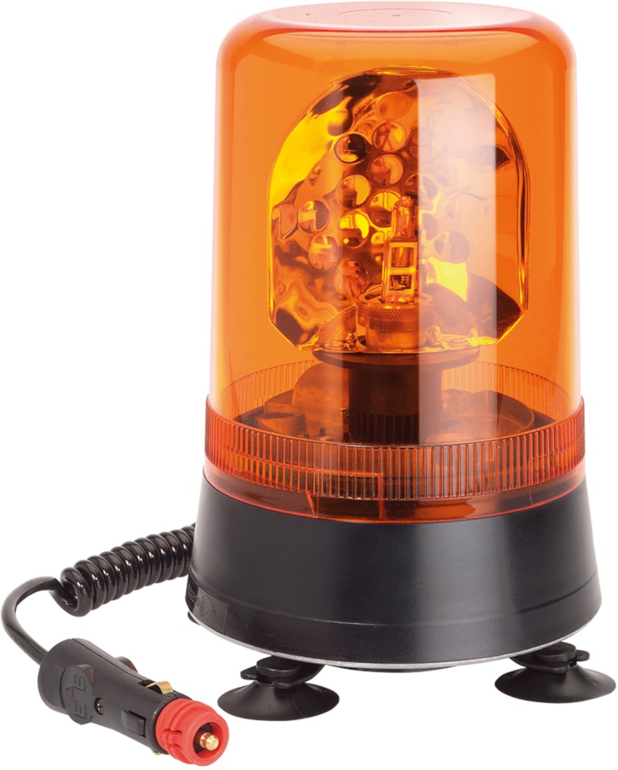 Rundumleuchte orange 12 V mit Magnetfuß und 4 Saugnäpfen Type 595M, 89,86 €