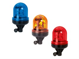 LED zwaailamp oranje flexibele DIN-montage 12-24V R65 op
