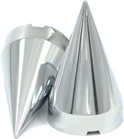 Kunststof wielmoerdoppen chroom 33mm spike - 10 stuks