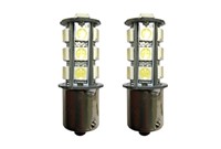 2x Valley Lighting 24v LED BA15s Bulbs - 246 R10W 13 SMD For Interior, Number Plate & Reverse Lights On Trucks