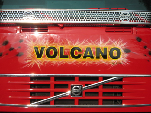 RVS Stenenvanger met 2 logo's Volvo FH3