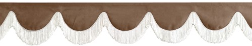 Front Window Pelmet chocobrown 0020 with fringes