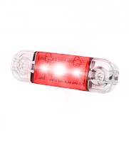 LED slim Surface mounted clear glass 3 LEDS red