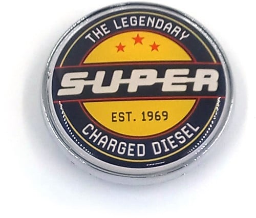 Embleem rond Super Legandary zwart-geel