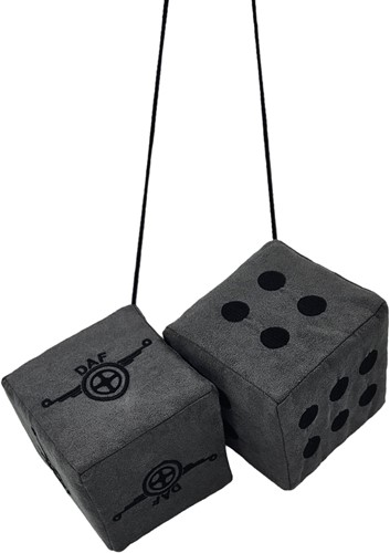Würfel grau DAF mit gesticktem Logo