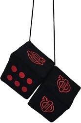 Volvo zwarte dobbelsteen met rood gestikt logo