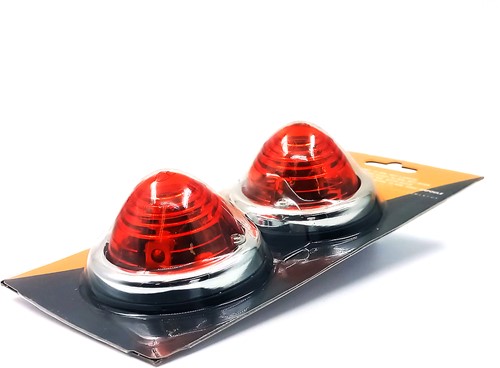 Zijlamp-set oranje en chroom