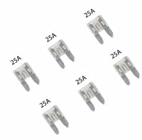 Mini plug-in fuses 25A - 6 pieces
