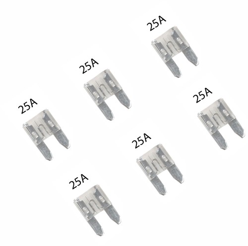 Mini plug-in fuses 25A - 6 pieces