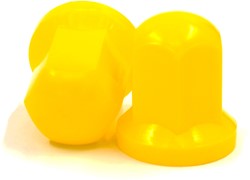 Kunststof wielmoerdoppen geel 32mm - 10 stuks