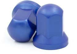 Plastic wheel nut caps blue 33mm - 10 pieces