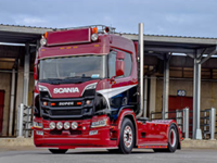 GFK/Polyester Sonnenblende Scania Next Generation R/S 35 cm mit 5 Positionslichtern