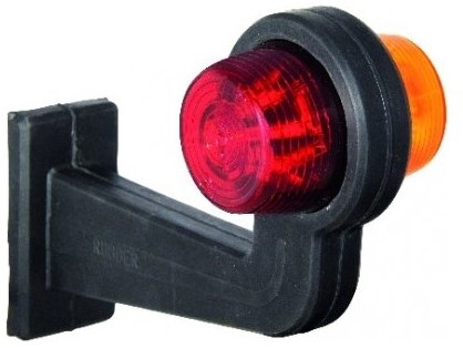 Side Light 165mm angled Red/Orange - Gylle