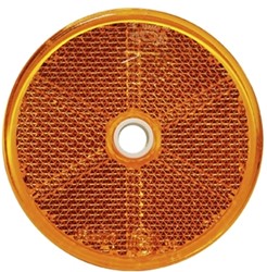 Runder, orangefarbener Reflektor, Ø 60 mm selbstklebend/zum Anschrauben