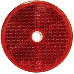 Runder, rotfarbener Reflektor, Ø 60 mm selbstklebend/zum Anschrauben