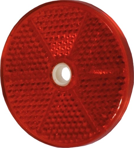 Runder, rotfarbener Reflektor, Ø 60 mm selbstklebend/zum Anschrauben-2