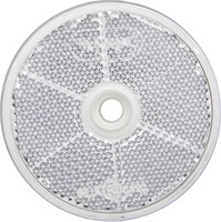 Runder, weißfarbener Reflektor, Ø 60 mm selbstklebend/zum Anschrauben