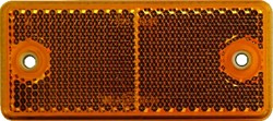 Rechteckiger orangefarbener Reflektor, 90 x 40 mm, selbstklebend/zum Anschrauben