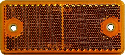 Rectangular orange reflector, 90x40 mm, self-adhesive/screw-on