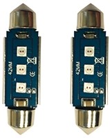 Buislamp SV8.5 LED 24V LANG 10X42mm Blauw