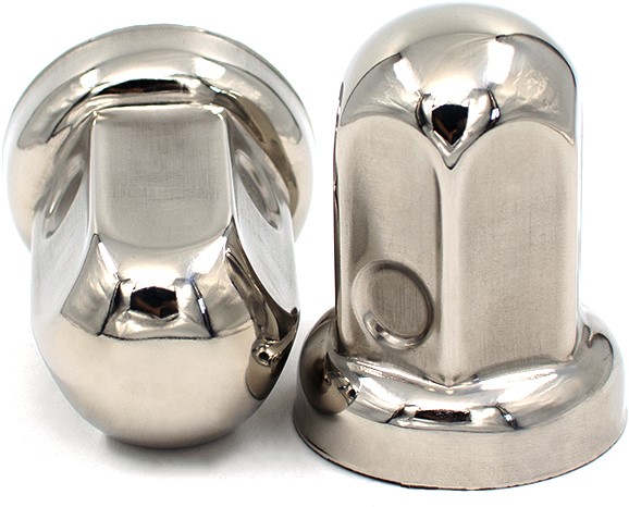 Stainless steel wheel nut caps 32mm - height 65mm - 10 pieces