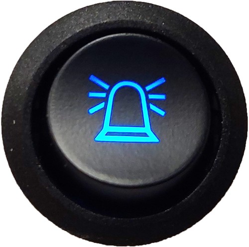 Schakelaar Zwaailamp symbool / logo Blauw 4 pins