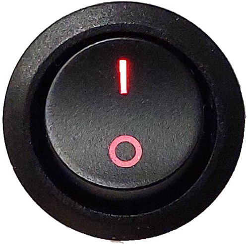 BI-color Schakelaar I – O symbool / logo rood 4 pin