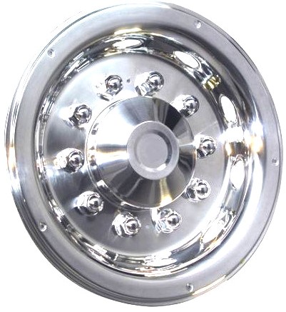Luxe Stainless Steel hubcap Rear, flat including lock-ring 22.5" 1 piece