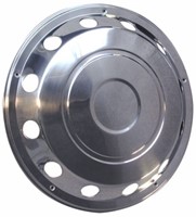 Standard Stainless Steel hubcap front, curved, with lock-ring 22.5" 1 Piece