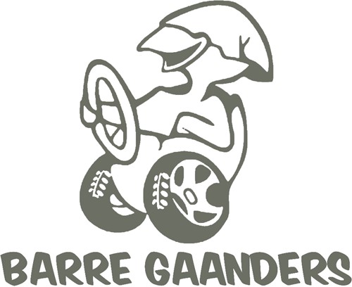 Sticker "BARRE GAANDERS" (set van 2 stuks) - Grijs - Nee, buitenzijde plakken