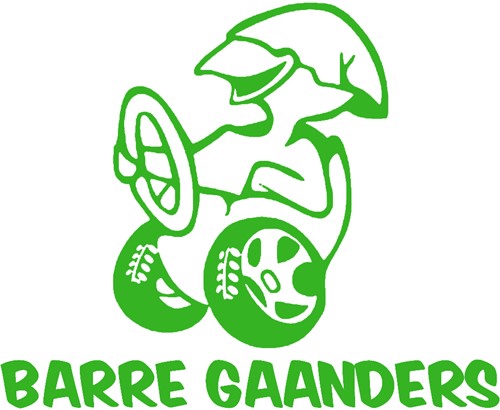 Sticker "BARRE GAANDERS" (set van 2 stuks) - Groen -  Ja, binnenzijde plakken