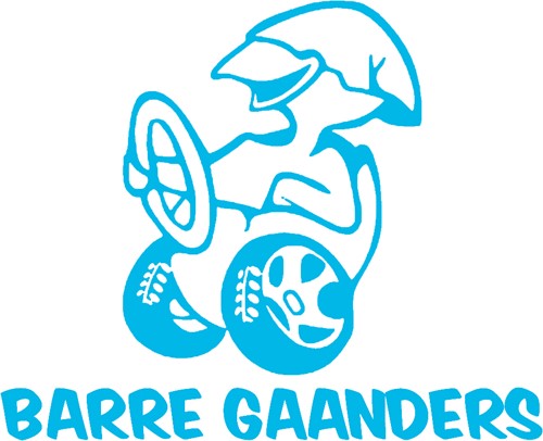 Sticker "BARRE GAANDERS" (set van 2 stuks) - Lichtblauw - Nee, buitenzijde plakken