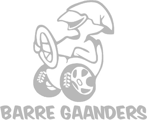 Sticker "BARRE GAANDERS" (set van 2 stuks) - Zilver - Nee, buitenzijde plakken