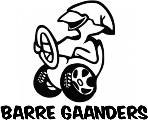 Sticker "BARRE GAANDERS" (set van 2 stuks) - Zwart - Nee, buitenzijde plakken