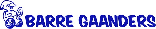 Sticker "BARRE GAANDERS" (set van 2 stuks) -Blauw - Nee, buitenzijde plakken