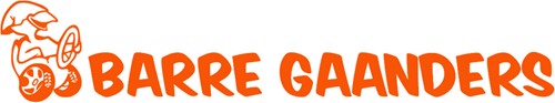Sticker "BARRE GAANDERS" (set van 2 stuks) -Oranje - Nee, buitenzijde plakken
