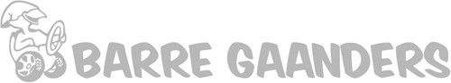 Sticker "BARRE GAANDERS" (set van 2 stuks) - Zilver - Ja, binnenzijde plakken