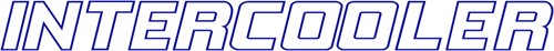 Sticker INTERCOOLER"  - 60 cm -blauw - ja, binnenzijde plakken"