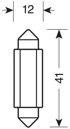 Festoon SV8.5 LED 2 SMD 9/32V long 12X41mm red-2