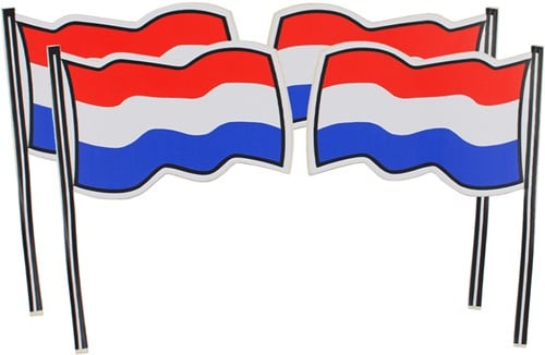 Sticker Holland Vlag 4 stuks klein