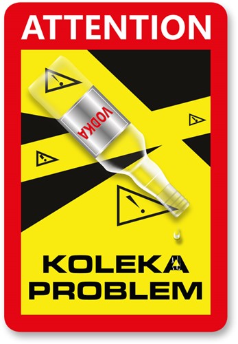 Sticker Attention Koleka Problem Fles