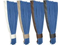 Set Zijgordijnen Blauw 0037