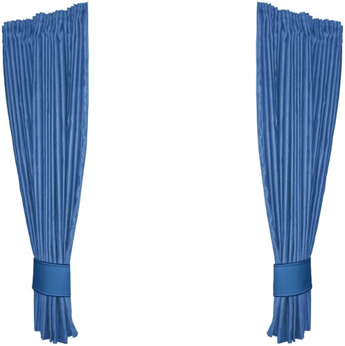 Set Zijgordijnen Alcantara Blauw 0037