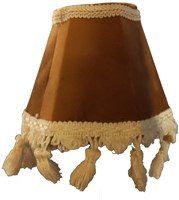 Dashboardlamp rond luxury beige met witte flossen