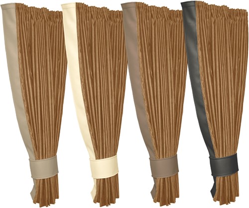 Set Zijgordijnen Bruin 0004